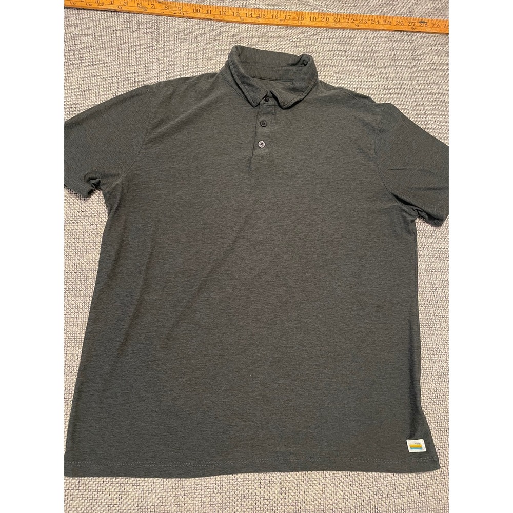 Vuori Strato Tech Polo Mens Medium Charcoal Heather Grey Short Sleeve V188